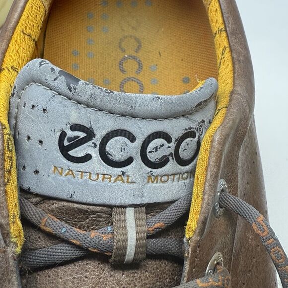 ECCO Biom Hybrid Golf Shoes Mens 11 EU 45 Brown Yak Leather Spikeless - Picture 7 of 16